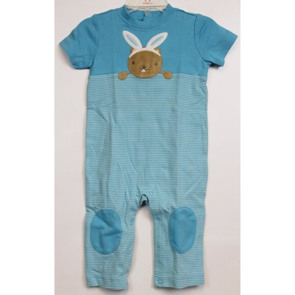 NEW 2014 Gymboree Baby Beaver Romper Boys 6-12 M Easter Spring Carrots Summer - Picture 1 of 6